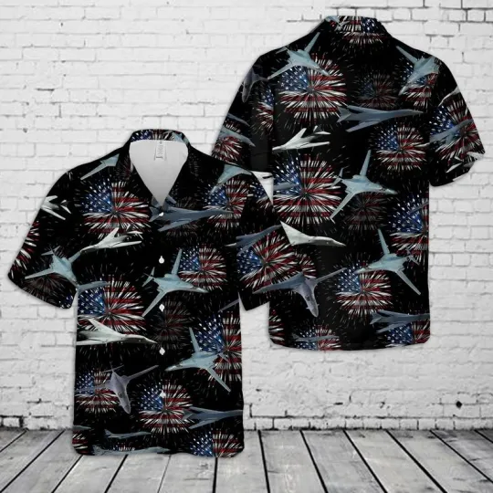 Discover US Air Force Rockwell B 1 Lancer 4th Of July Hawaiian Shirt Patriotic Hawaiian S