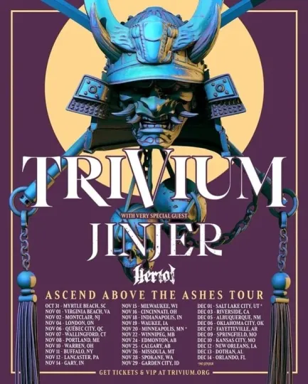 Discover Trivium Band The Ascend Above The Ashes Tour 2025 Poster
