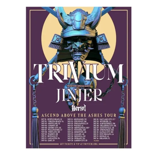 Discover TRIVIUM Announces 2025 Headlining North American Tour Poster