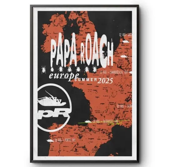 Discover Tour Aug 2025 Papa Roach Poster