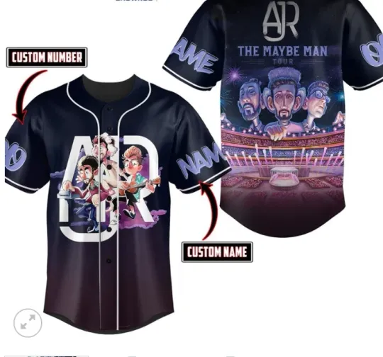 Discover AJR The Maybe Man Tour 2024 Personalized baseball jersey, new 3d gift