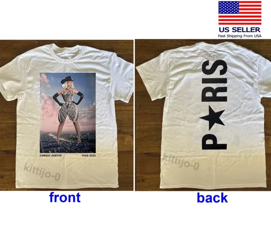 Discover Stream Beyoncé Merch Cowboy Carter 2025 Tour Paris reprint T-Shirt