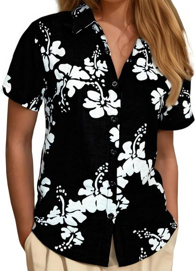 Discover JOGAL Women's Floral Aloha Hawaiian Short Sleeve Shirt