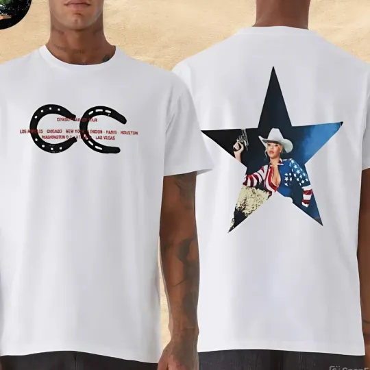 Discover Beyonce Cowboy Carter Tour 2025 Super Star Cities List T-Shirt