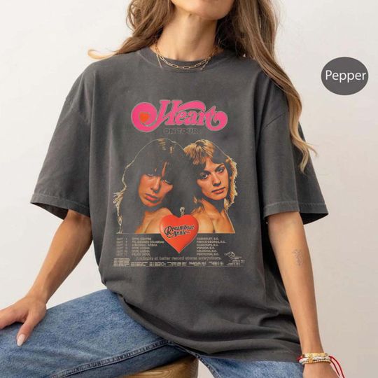 Discover 80s Heart Band Shirt, Vintage Rock Graphic Tee