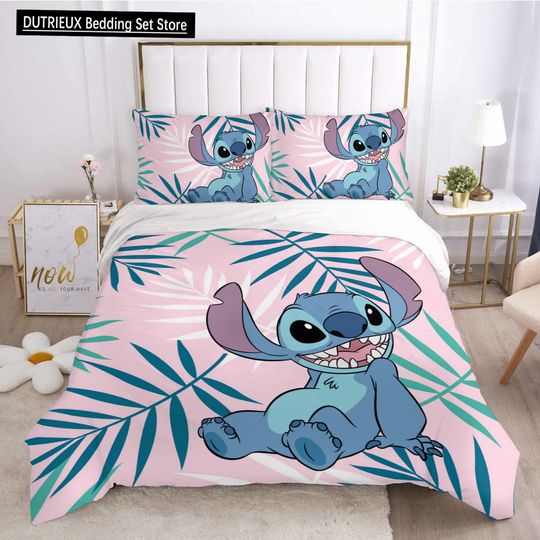 Discover Stitchh Cartoon Duvet Cover Cute Anime Bedding Set