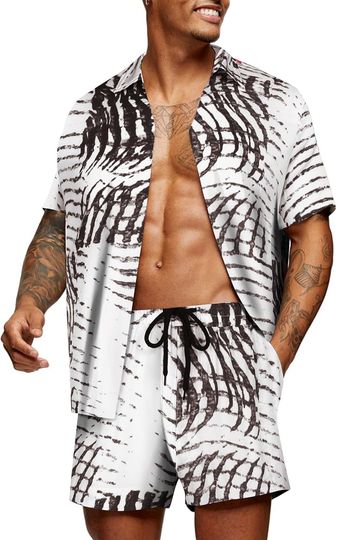 Discover COOFANDY Men's Hawaiian Shirt and Shorts Set - Floral Summer Outfit