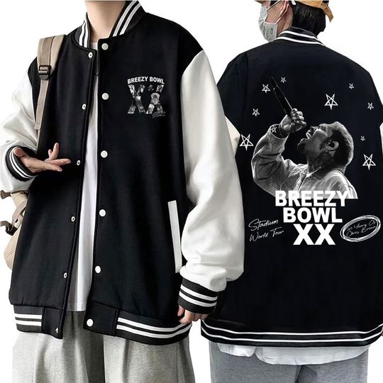 Discover Rapper Chris Brown Breezy Bowl Baseball Jacket
