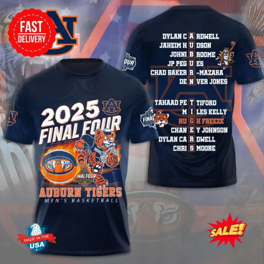 Discover Limited Auburn Tiger Men’s Basketball Champions 2025 3D Shirt