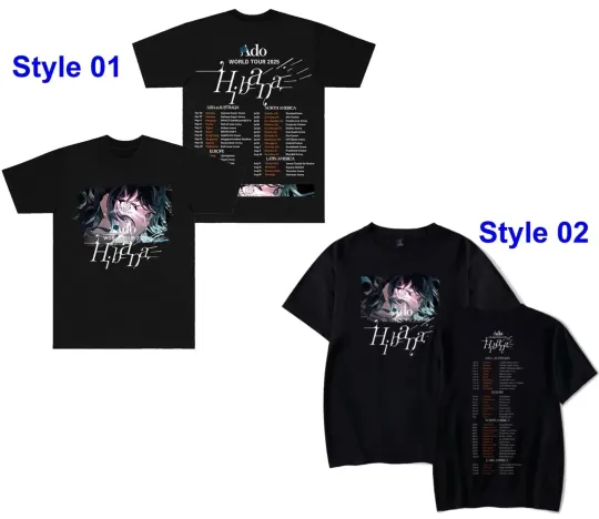 Discover NEW!ADO Hibana World Tour 2025 Merch T-Shirt, 2 Styles Shirt for Fan