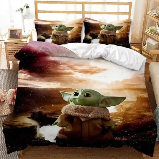 Discover Gift For Lovers Babyy Yodaa Star War Full Bedding Duvet Cover Set (4pcs)