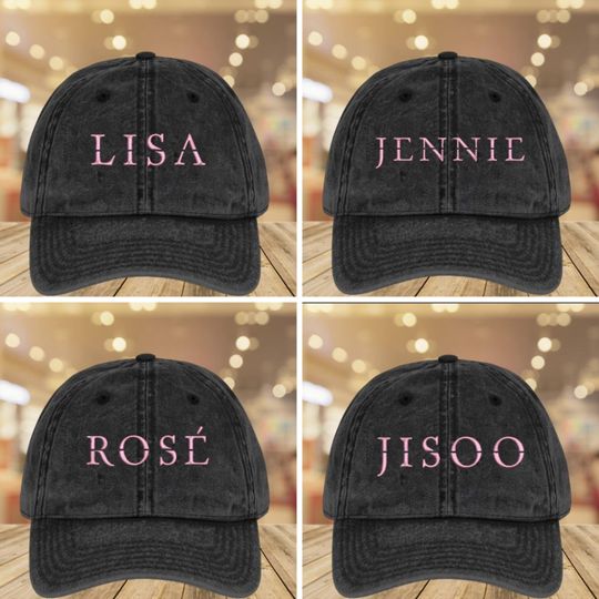 Discover BLACKPINK Deadline Tour Lisa Jennie Ros Jisoo Embroidered Hat, Kpop Fan Merch