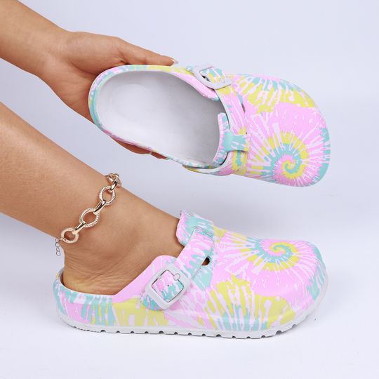Discover Women's Colorful Abstract Design Lightweight EVA Clog Slip-On