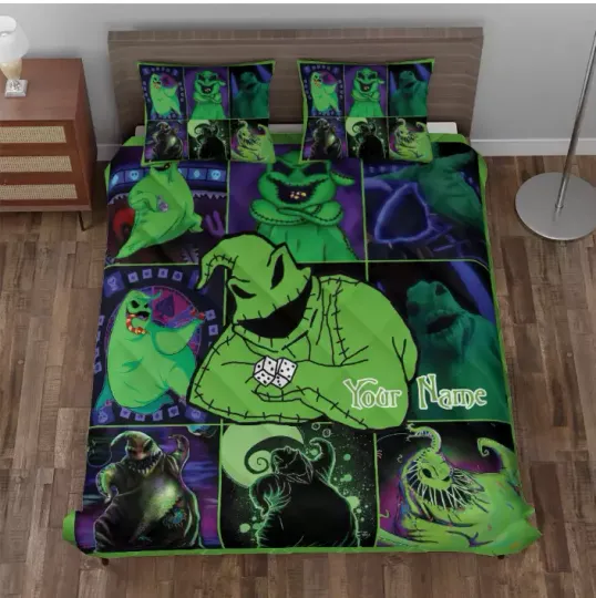 Discover Personalized Oogiee Boogiee Boogie Man Love Nightmare Before 3D Quilt Bedding Set