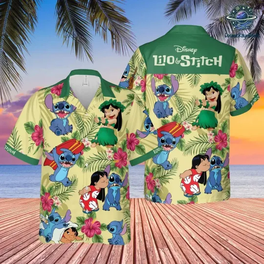 Discover Lilo & Stitchh Hawaiian Button Down Shirt