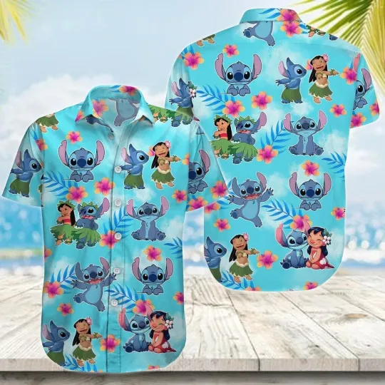 Discover Aloha Stitchh Hawaiian Button Down Shirt