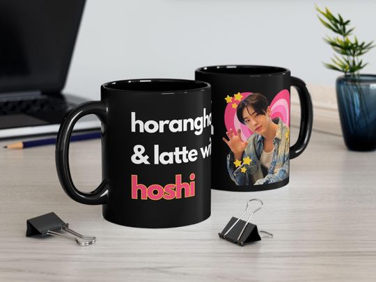 Discover Hoshi Horanghae Black Mug, Seventeen Members Kpop Mug, Svt Tour 2025 Merch