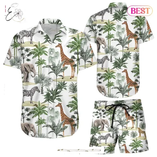 Discover Animal Hawaiian Shirt Elephant Giraffe Zebra Cheetah Animal Hawaii Shirt Animal