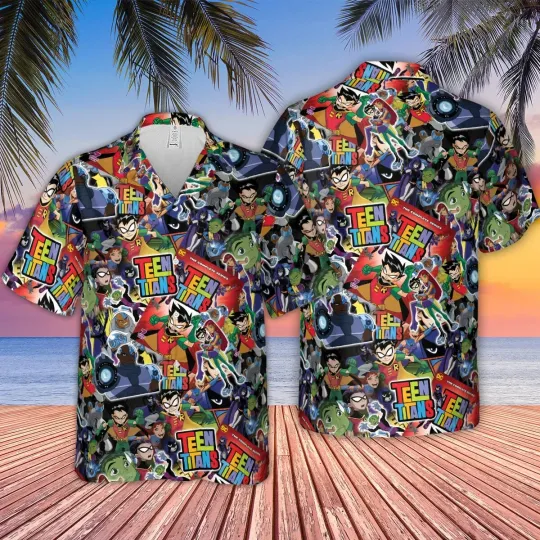 Discover Series Teen Titans Hawaiian Button Down Shirt