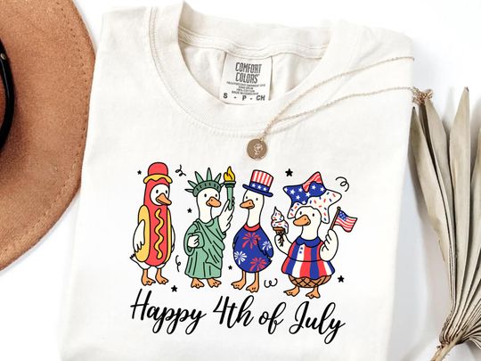 Discover 4th of July Shirt, USA Shirt, Fourth of July Goose Shirt, American Flag Shirt