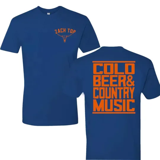 Discover Zach Top Cold Beer And Country Music Two Sided T Shirt Full Size S-5XL