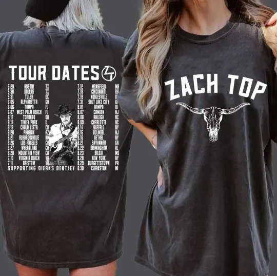 Discover Country Music Zach Top T-Shirt, Music Festival Wear, Zach Top Tour Date Shirt