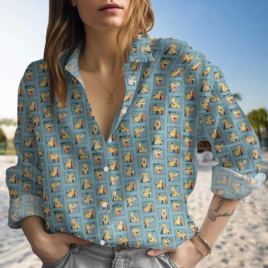 Discover plutoo Mickeyy Casual Shirt, plutoo Cartoon Women Blouses, Disneyyland Trip Family Vacation Shirt, plutoo Summer Hawaiian Shirt For Kids Adu