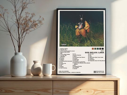 Discover SOS delux: LANA by SZA, Album Cover Custom Album Poster