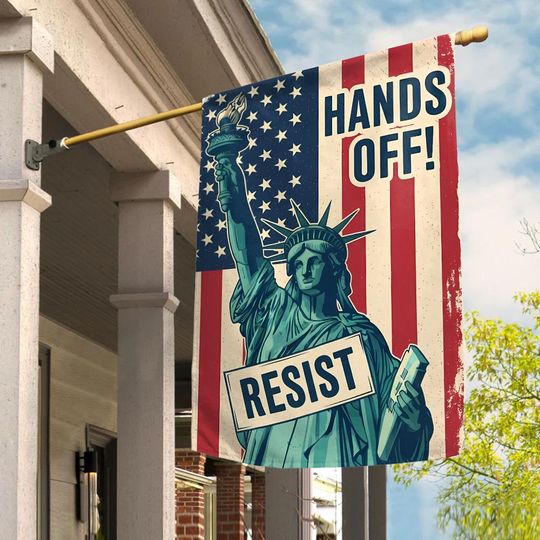 Discover Hands Off Protest YFlag,Anti MAGA Sign Political Protest House Flags