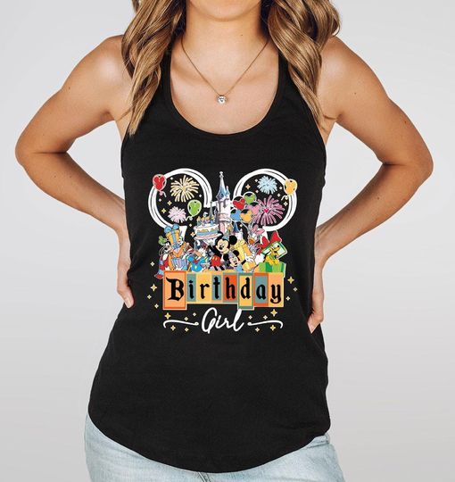 Discover Birthday Girl Women's Tank Top, Mickeyy Head Shirts, Mickeyy and Friends Birthday Tank Top