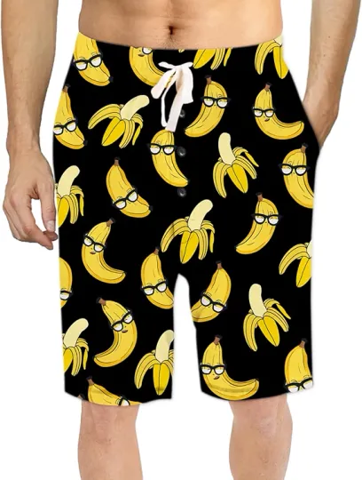 Discover Funny Banana Print Hawaiian Shorts – Quirky Summer Beachwear for Men