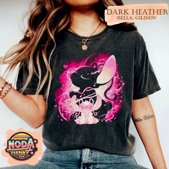 Discover Disneyyy Angel And Stitchh Couple Portrait Shirt, Disneyyy Lilo And Stitchh Shirt, Disneyyland Family Matching Shirt, Disneyyy Couple Matching Shirt