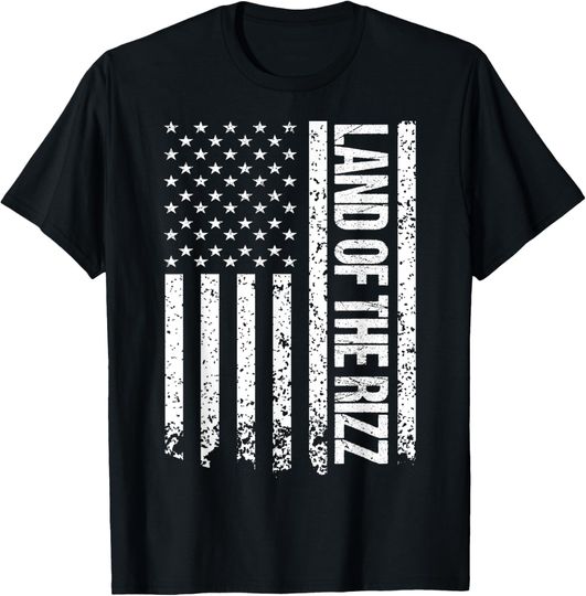 Discover Land Of The Rizz funny Patriotic US Flag 4th of july 2025 T-Shirt