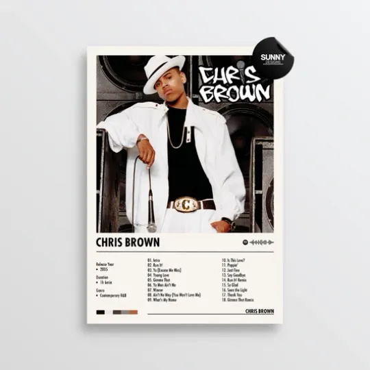 Discover Chris Brown - Chris Brown | Album Cover Poster, Home Wall Decor