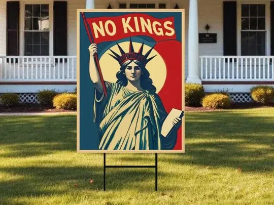 Discover No Kings Liberty Yard Sign, Pro Democracy Resistance Anti-Trump Political