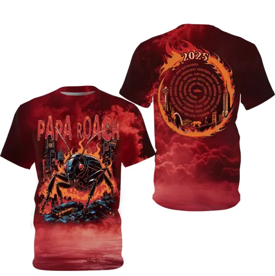 Discover Papa Roach tour 2025 AOP 3D T-Shirt Polyester