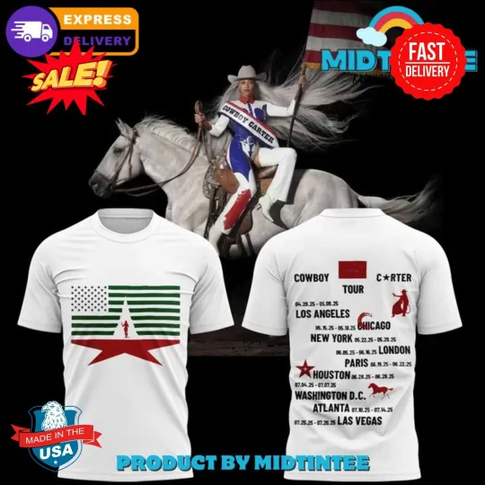 Discover Beyoncé Cowboy Carter Tour 2025 Juneteenth Special 3D Shirt