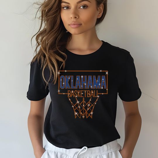 Discover Oklahoma Basketball Rhinestone Shirt, Basketball Fan Gift, Basketball Retro Shirt, Game Day Outfit, Unique Design Christmas Gift for Him