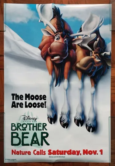 Discover 2003 Disneyyy Brother Bear Original Promo Movie Poster "Moose Are Loose"