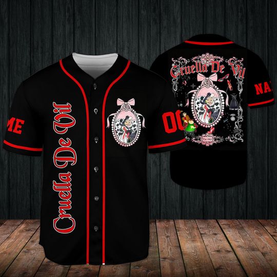 Discover Personalized WDW Villains Baseball Shirt, Cartoon Character Jersey, Horror Holiday Gift