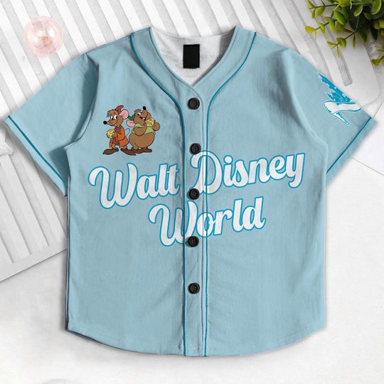 Discover Jaq Gus Gus Disneyyy World Cinde Big Face Kids and Youth Baseball Jersey