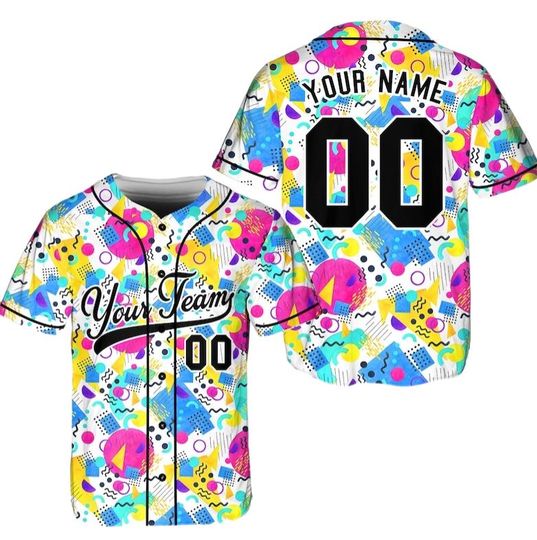Discover Personalized Retro 80s 90s Baseball Jersey, Custom Team Name Shirt, Vintage Baseball Jersey For Baseball Fans, Disco Man Outfit Shirt