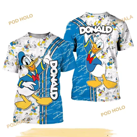 Discover Blue Donald Duckk Cross Comic Book Patterns Disneyyy Unisex 3D Shirt