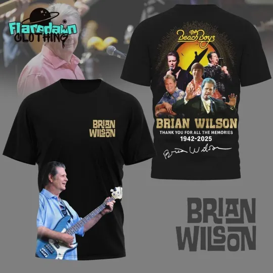 Discover Brian Wilson The Beachh Boyss Thank You All The Memories 2025 3D T-Shirt