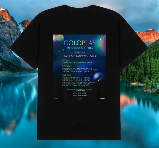 Discover Coldplay Band Tour 2025 Gift For Fan T-shirt