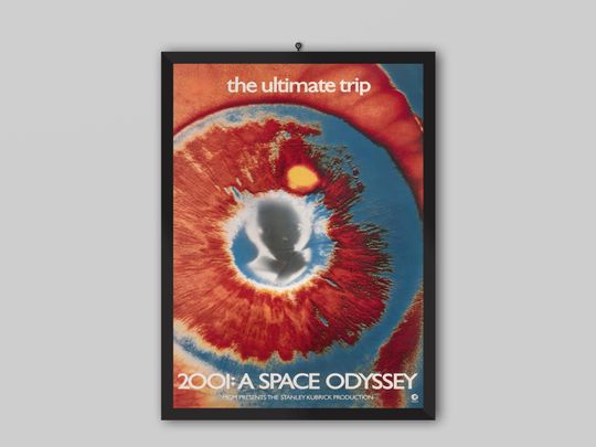 Discover A Space Odyssey 2001 Movie Poster. Stanley Kubrick Movie. Keir Dullea, Gary Lockwood, William Sylvester. Movie Poster, Vintage Poster.