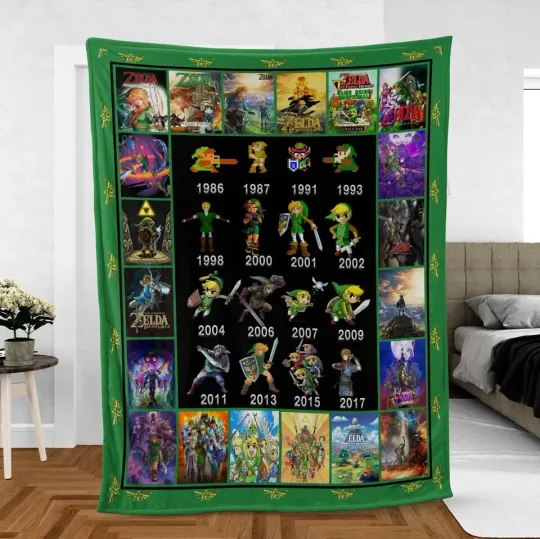 Discover Zelda Fleece Blanket, Zelda Game Premium Throw, Soft Cozy Fleece Blanket
