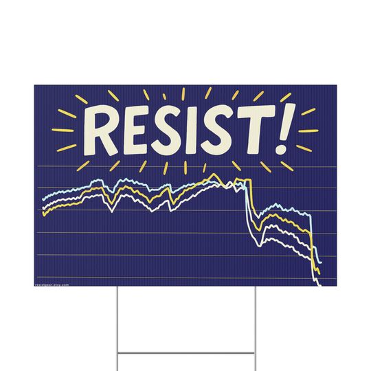Discover Stock Market RESIST Yard Sign