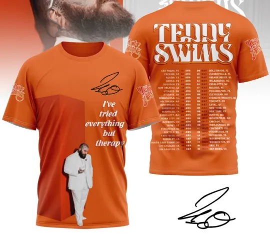 Discover Teddy Swims 2025 Tour AOP 3D T-Shirt LOVE FAN Gifl You S-5XL UR1070