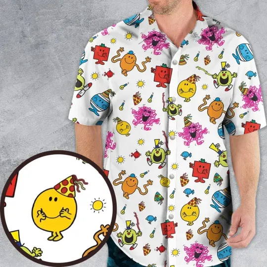 Discover Party Mr. Men Little Miss Hawaiian Shirt, Summer Hawaiian Shirt